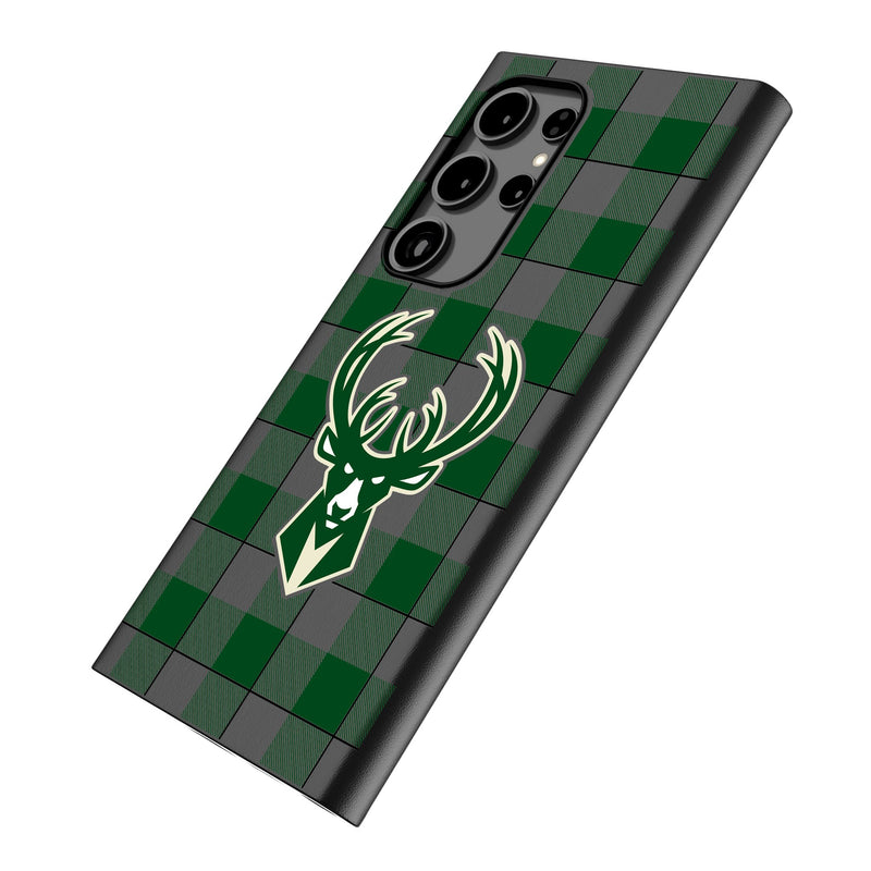 Milwaukee Bucks Plaid Galaxy MagSafe Compatible Phone Case Iso.Jpg