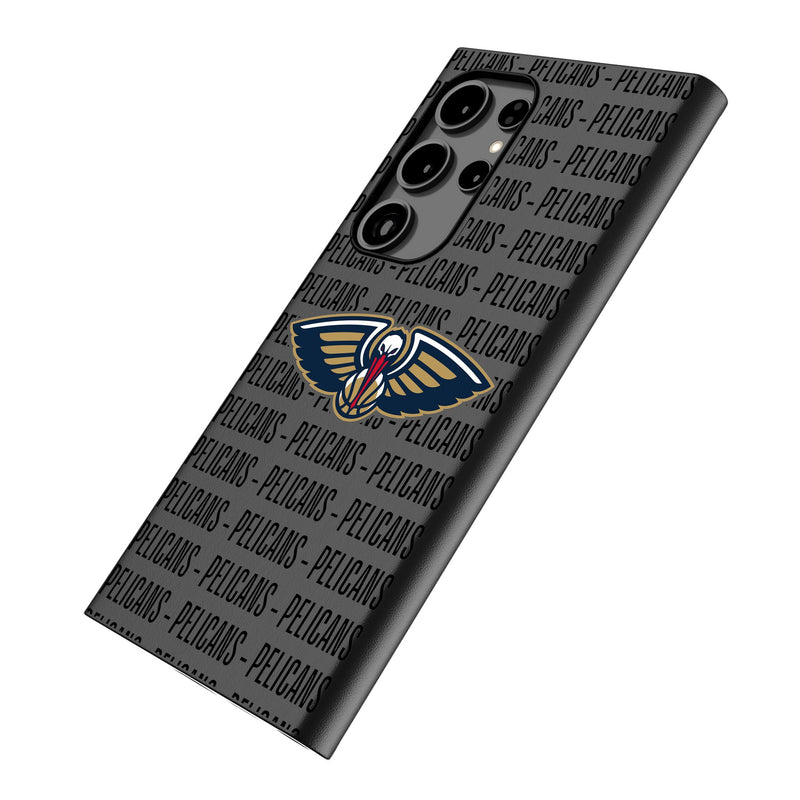 New Orleans Pelicans Text Backdrop Galaxy MagSafe Compatible Phone Case Iso.Jpg