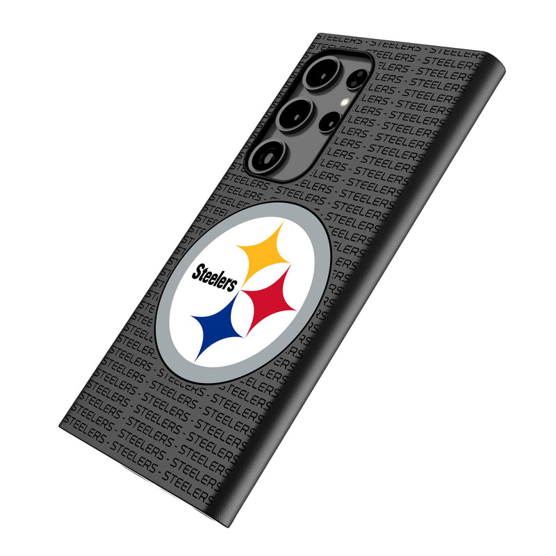 Pittsburgh Steelers Text Backdrop Galaxy MagSafe Compatible Phone Case Iso.Jpg