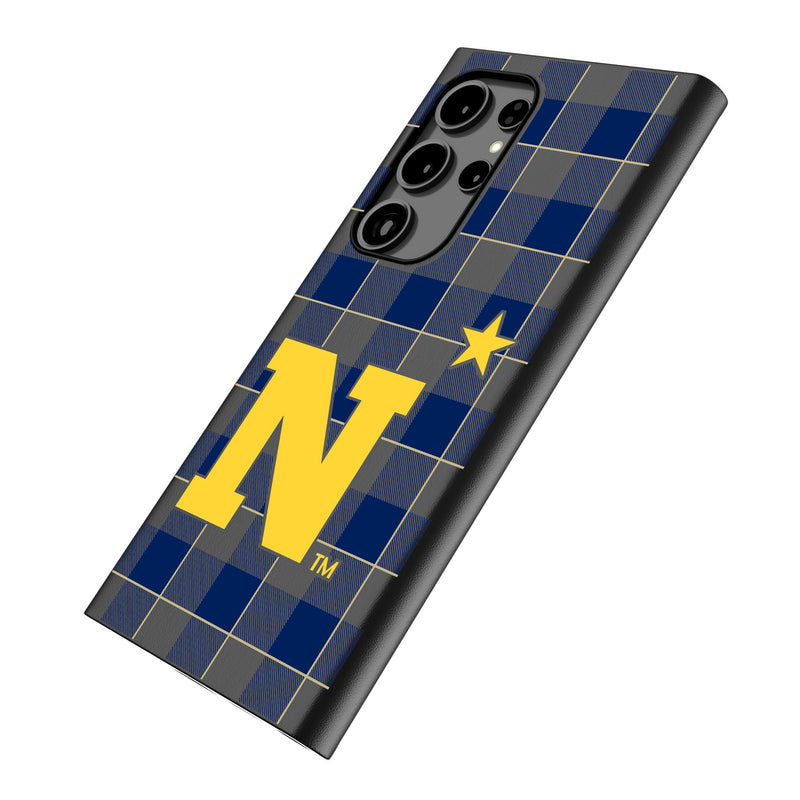 United State Naval Academy Midshipmen Plaid Galaxy MagSafe Compatible Phone Case Iso.Jpg