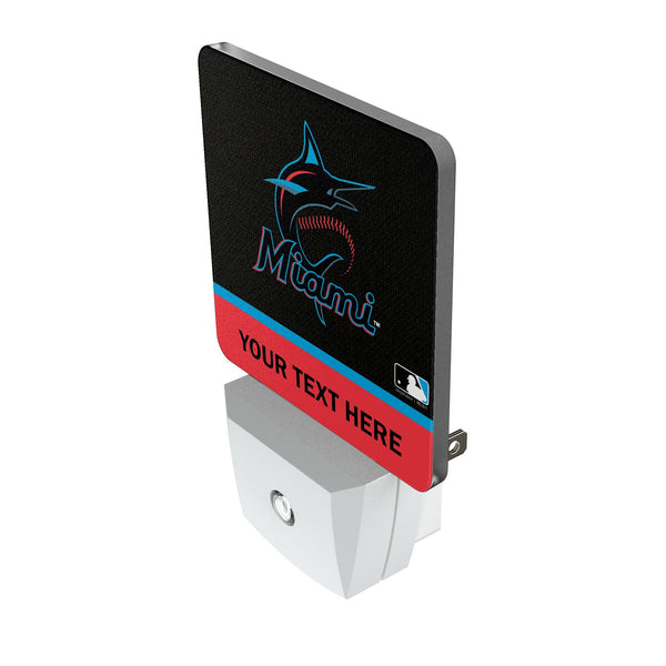 Miami Marlins Personalized Endzone Solid Night Light 2-Pack Iso.Jpg