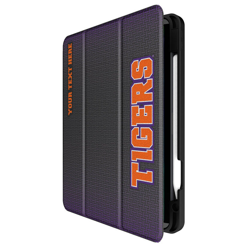 Clemson University Tigers Personalized Linen iPad Tablet Case for Apple iPad Front.Jpg