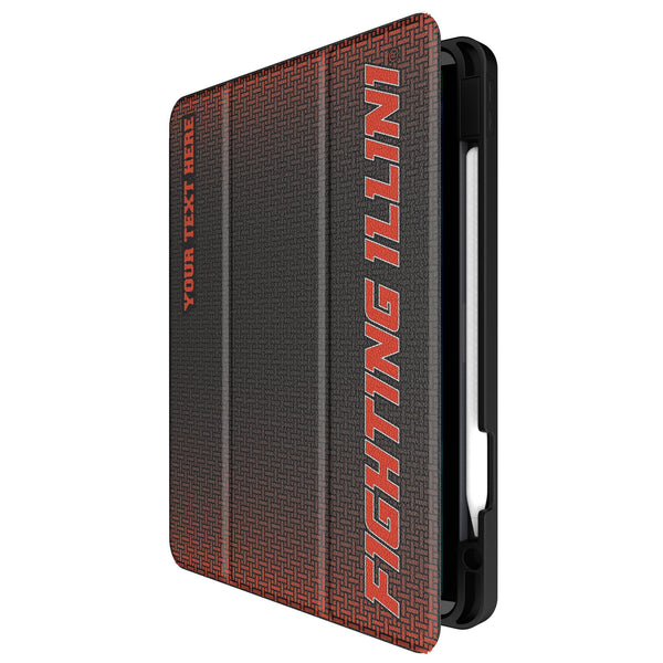 University of Illinois Fighting Illini Personalized Linen iPad Tablet Case for Apple iPad Front.Jpg