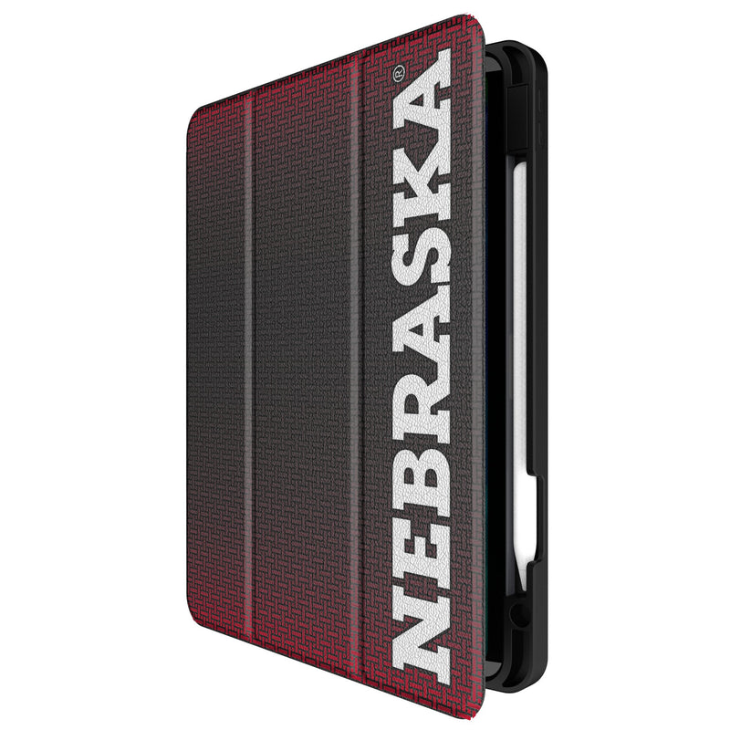 University of Nebraska Huskers Block N Linen iPad Tablet Case for Apple iPad Front.Jpg