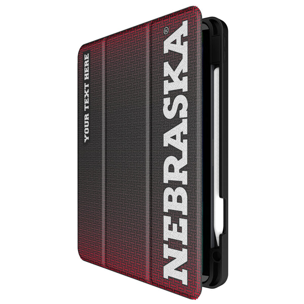 University of Nebraska Huskers Personalized Linen iPad Tablet Case for Apple iPad Front.Jpg