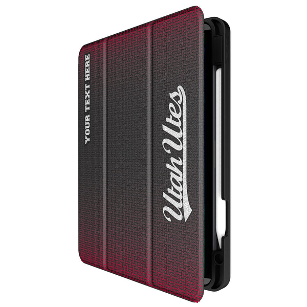 University of Utah Utes Personalized Linen iPad Tablet Case for Apple iPad Front.Jpg