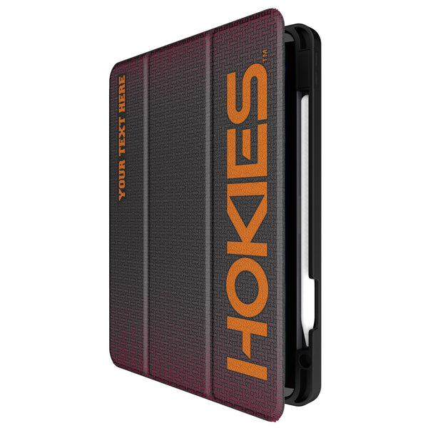 Virginia Tech Hokies Personalized Linen iPad Tablet Case for Apple iPad Front.Jpg