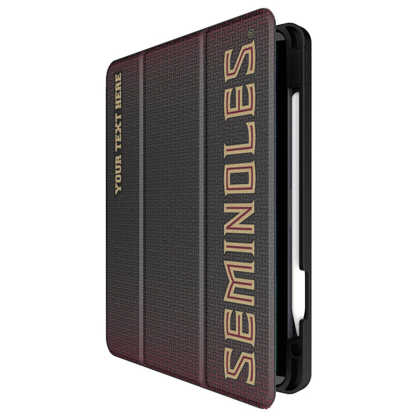 Florida State University Seminoles Athletic Wordmark Personalized Linen iPad Tablet Case for Apple iPad Front.Jpg
