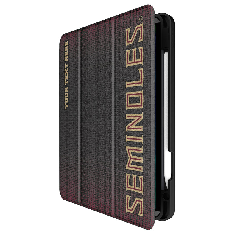 Florida State University Seminoles Athletic Wordmark Personalized Linen iPad Tablet Case for Apple iPad Front.Jpg