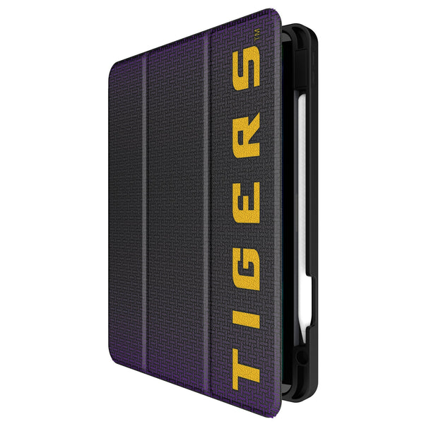 Louisiana State University Tigers Linen iPad Tablet Case for Apple iPad Front.Jpg