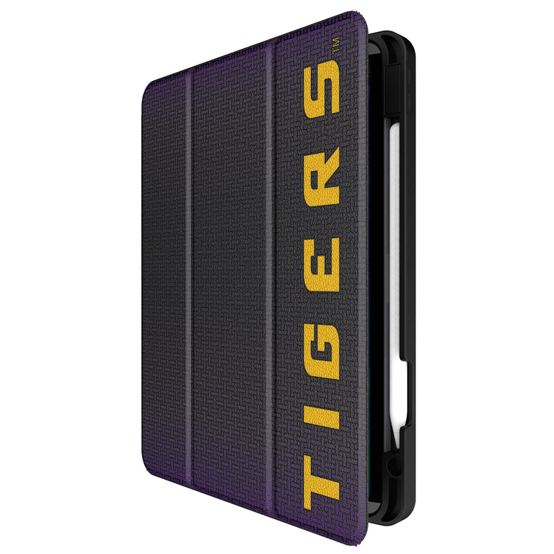 Louisiana State University Tigers Linen iPad Tablet Case for Apple iPad Front.Jpg