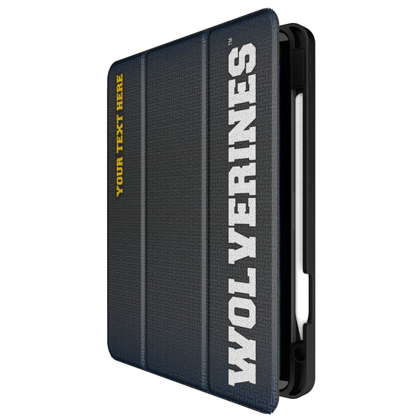 University of Michigan Wolverines Personalized Linen iPad Tablet Case for Apple iPad Front.Jpg