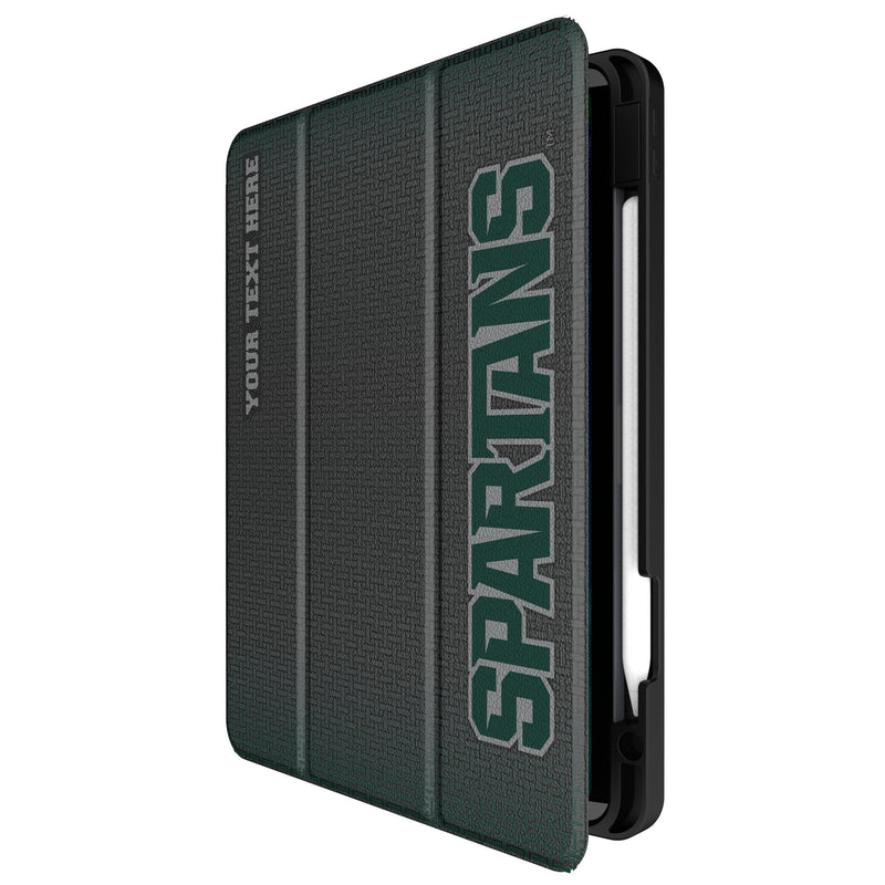 Michigan State University Spartans Personalized Linen iPad Tablet Case for Apple iPad Front.Jpg