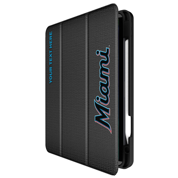 Miami Marlins Personalized Linen iPad Tablet Case for Apple iPad Front.Jpg