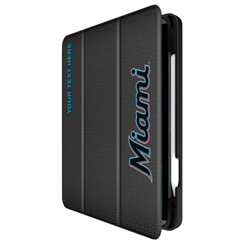 Miami Marlins Personalized Linen iPad Tablet Case for Apple iPad Front.Jpg