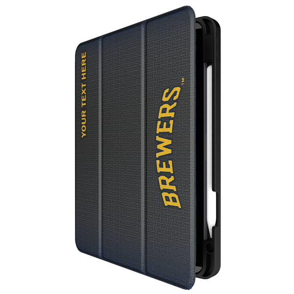 Milwaukee Brewers Personalized Linen iPad Tablet Case for Apple iPad Front.Jpg
