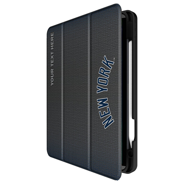 New York Yankees Personalized Linen iPad Tablet Case for Apple iPad Front.Jpg