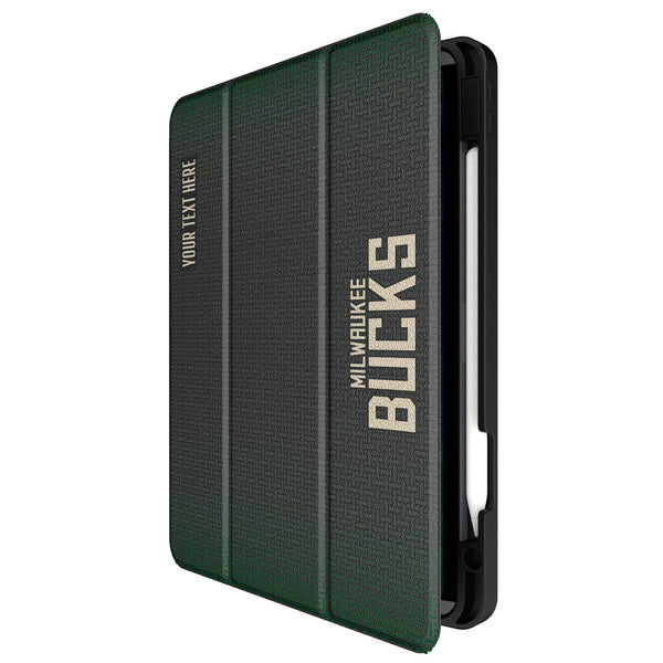 Milwaukee Bucks Personalized Linen iPad Tablet Case for Apple iPad Front.Jpg