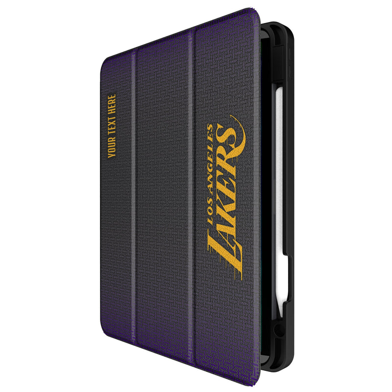 Los Angeles Lakers Personalized Linen iPad Tablet Case for Apple iPad Front.Jpg