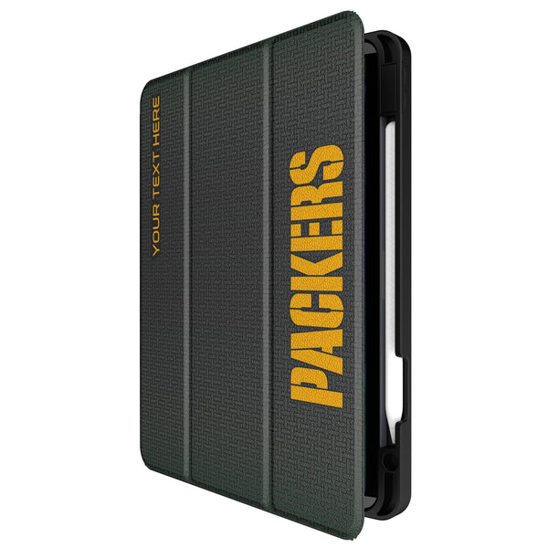 Green Bay Packers Personalized Linen iPad Tablet Case for Apple iPad Front.Jpg