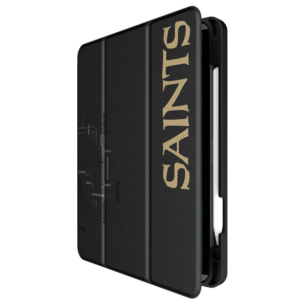 New Orleans Saints Quadtile iPad Tablet Case Front.Jpg