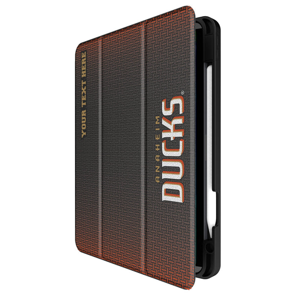 Anaheim Ducks Personalized Linen iPad Tablet Case for Apple iPad Front.Jpg