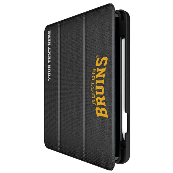 Boston Bruins Personalized Linen iPad Tablet Case for Apple iPad Front.Jpg