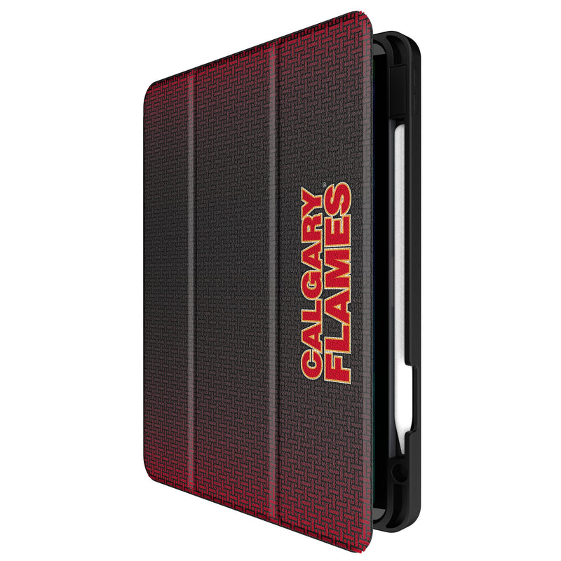 Calgary Flames Linen iPad Tablet Case for Apple iPad Front.Jpg