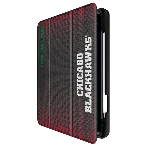 Chicago Blackhawks Personalized Linen iPad Tablet Case for Apple iPad Front.Jpg