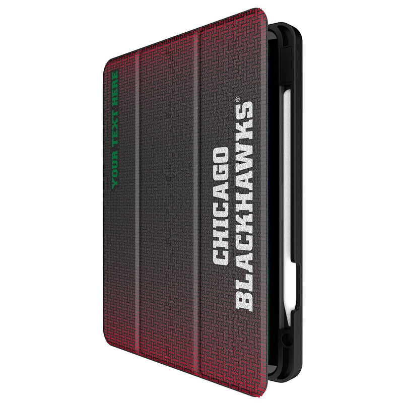 Chicago Blackhawks Personalized Linen iPad Tablet Case for Apple iPad Front.Jpg