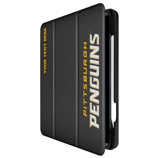 Pittsburgh Penguins Personalized Linen iPad Tablet Case for Apple iPad Front.Jpg