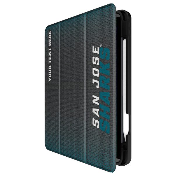 San Jose Sharks Personalized Linen iPad Tablet Case for Apple iPad Front.Jpg