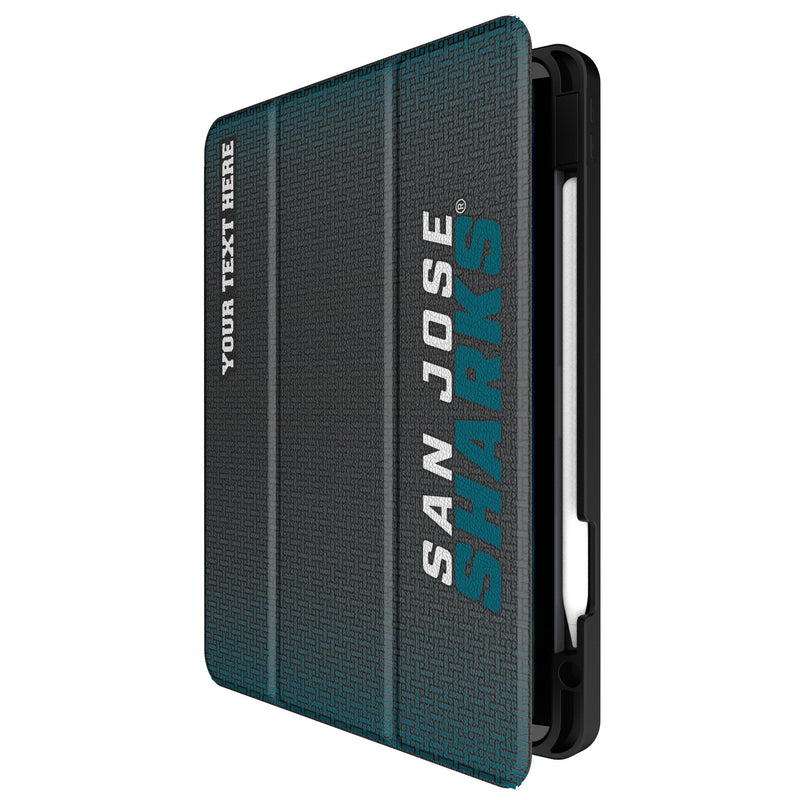 San Jose Sharks Personalized Linen iPad Tablet Case for Apple iPad Front.Jpg