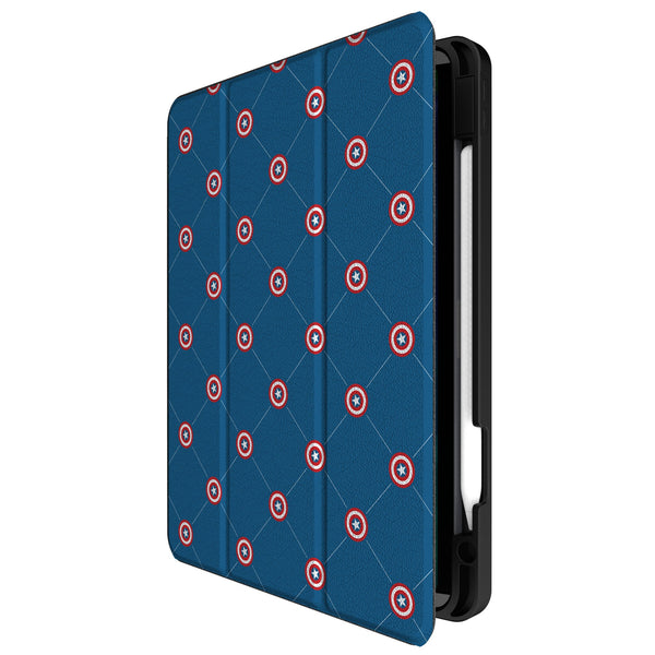 Marvel Avengers Captain America Pattern iPad Tablet Case for Apple iPad Front.Jpg