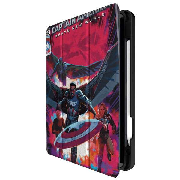 Marvel Avengers Sam Wilson Captain America Cover Art iPad Tablet Case for Apple iPad Front.Jpg