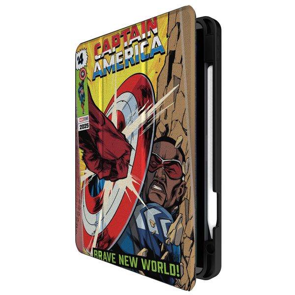 Marvel Avengers Sam Wilson Captain America Classic Cover iPad Tablet Case for Apple iPad Front.Jpg