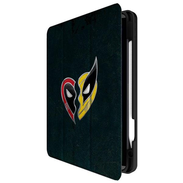 Marvel Deadpool Wolverine Badge iPad Tablet Case Front.Jpg