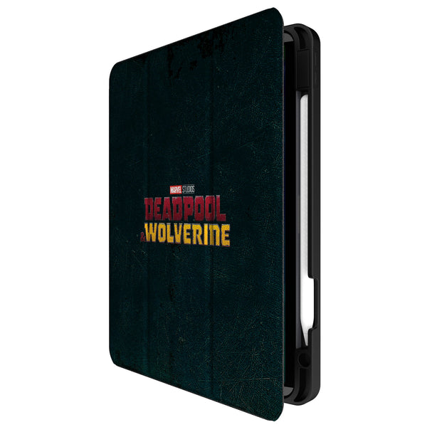 Marvel Deadpool Wolverine Badge iPad Tablet Case Front.Jpg