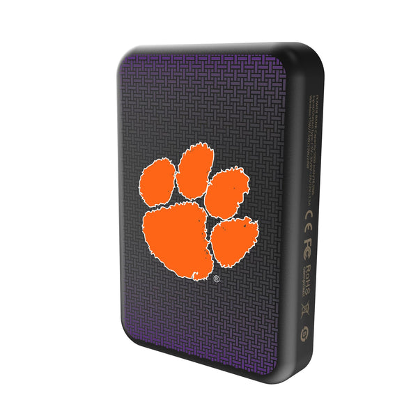 Clemson University Tigers Linen Wireless Mag Power Bank Solo.Jpg