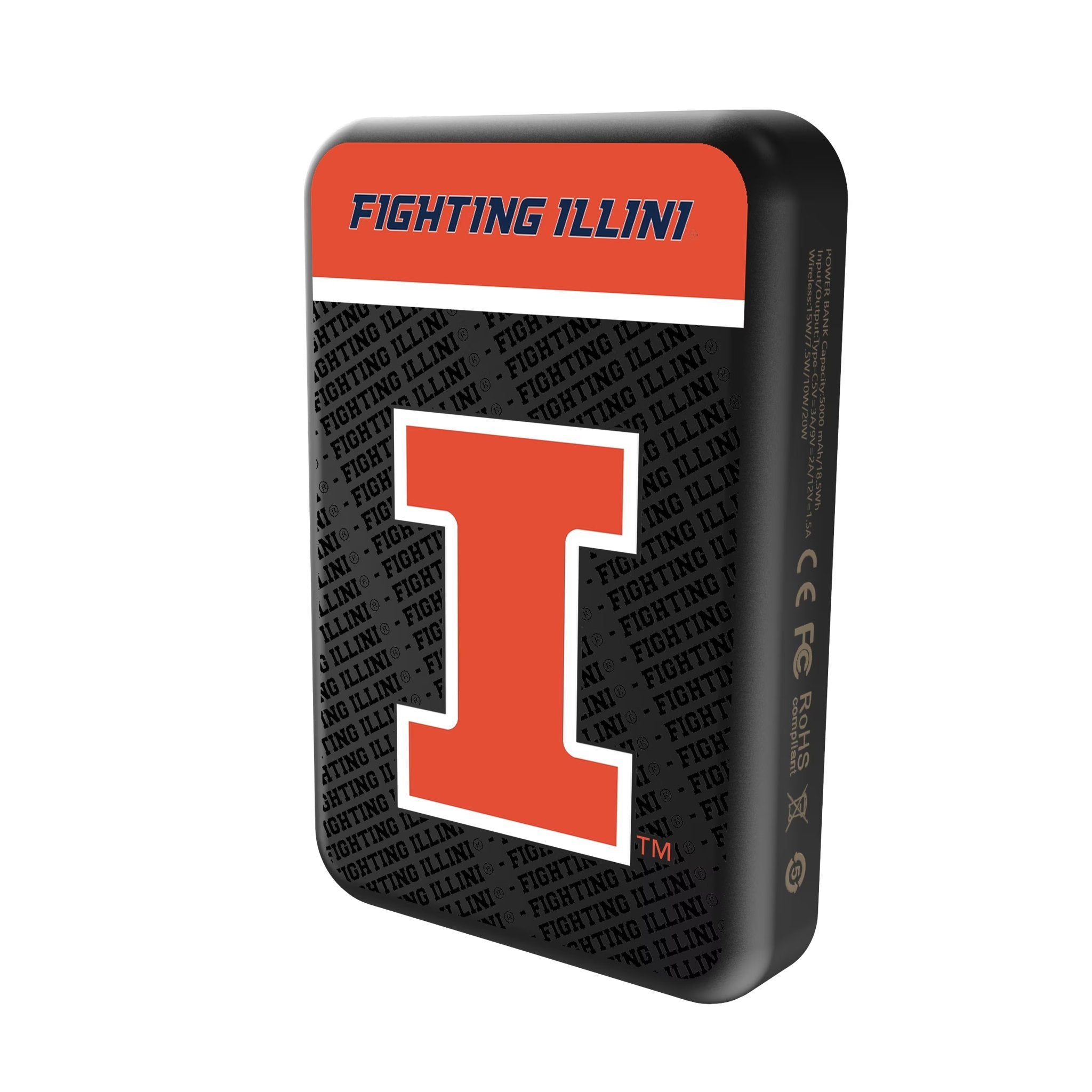 University of Illinois Fighting Illini Endzone Plus Wireless Mag Power Bank Solo.Jpg