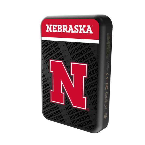 University of Nebraska Huskers Block N Endzone Plus Wireless Mag Power Bank Solo.Jpg