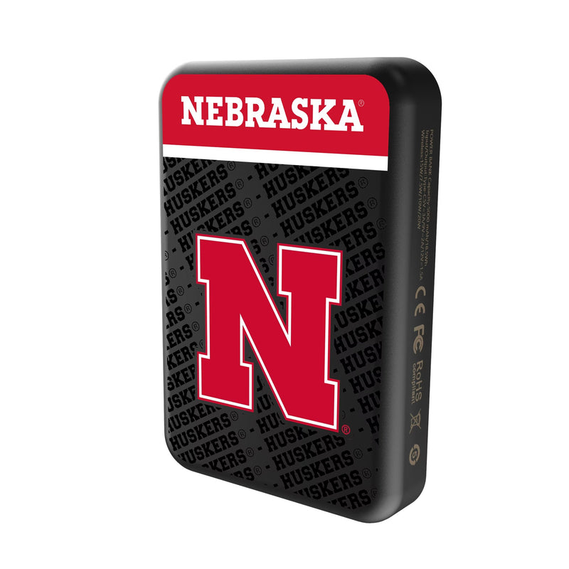 University of Nebraska Huskers Block N Endzone Plus Wireless Mag Power Bank Solo.Jpg