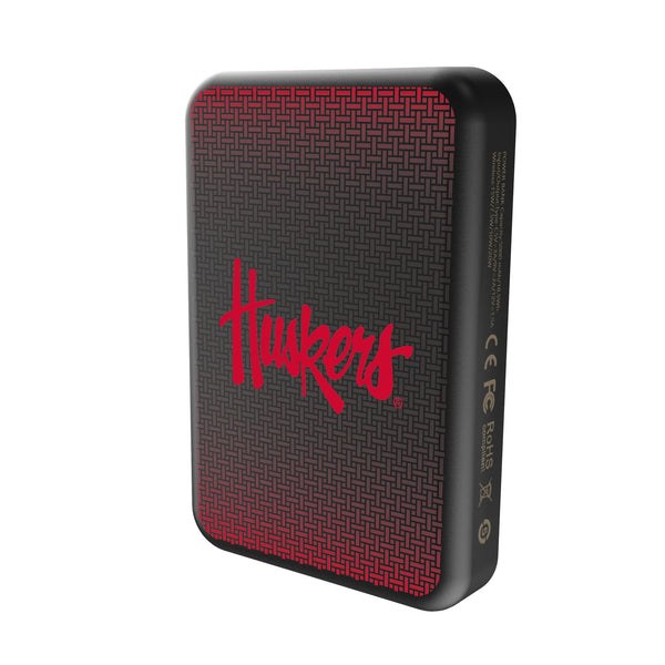 University of Nebraska Huskers Linen Wireless Mag Power Bank Solo.Jpg