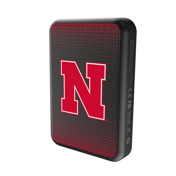 University of Nebraska Huskers Block N Linen Wireless Mag Power Bank Solo.Jpg