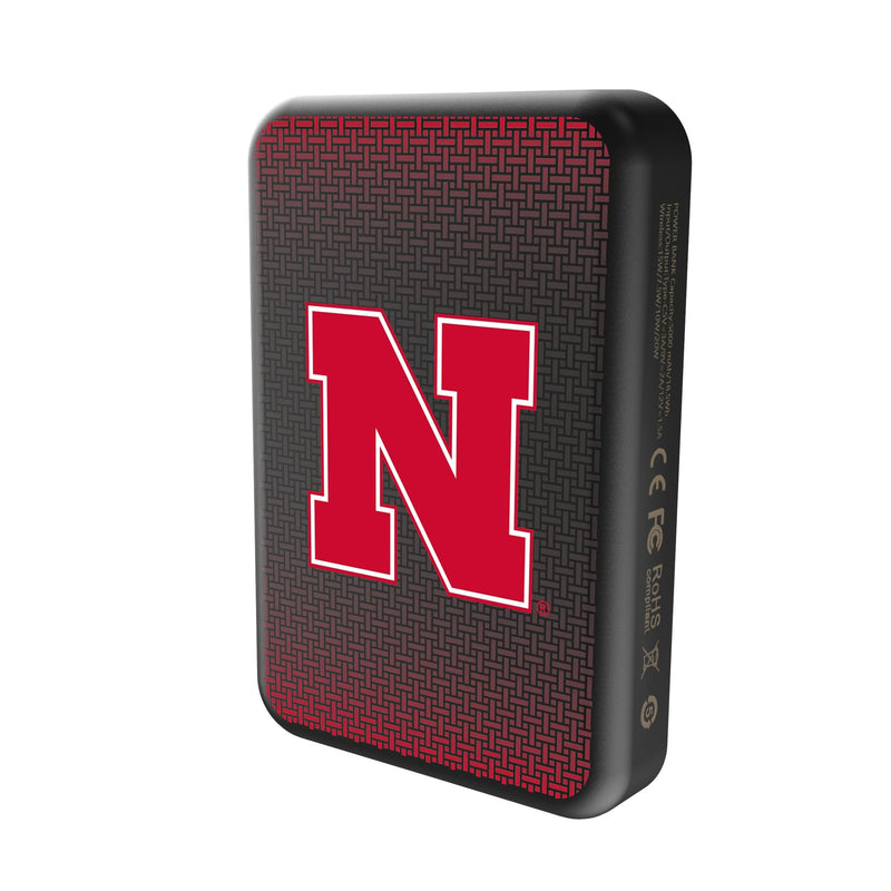 University of Nebraska Huskers Block N Linen Wireless Mag Power Bank Solo.Jpg