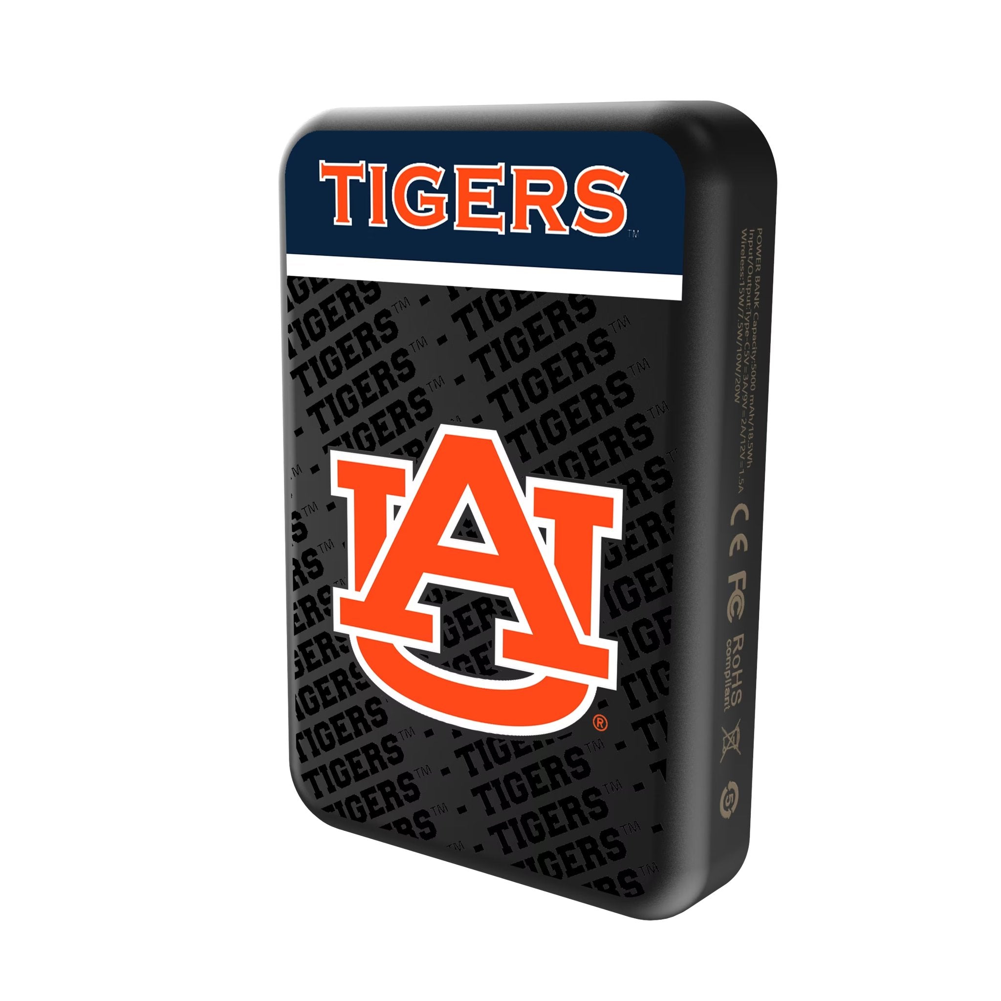 University of Auburn Tigers Endzone Plus Wireless Mag Power Bank Solo.Jpg