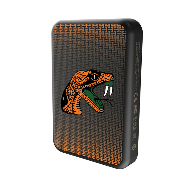 Florida A&M University Rattlers Linen Wireless Mag Power Bank Solo.Jpg