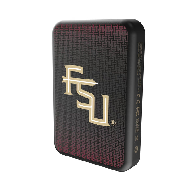 Florida State University Seminoles Athletic Wordmark Linen Wireless Mag Power Bank Solo.Jpg