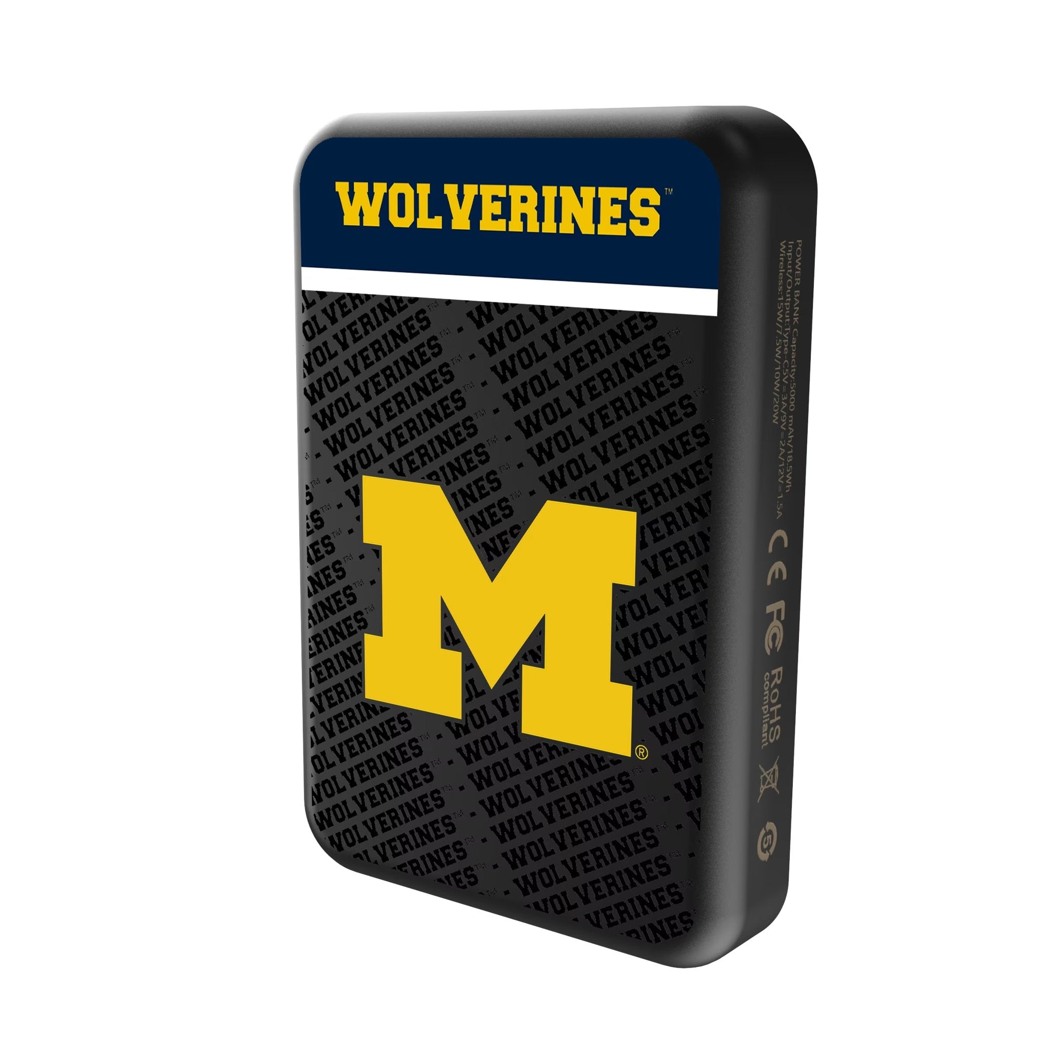 University of Michigan Wolverines Endzone Plus Wireless Mag Power Bank Solo.Jpg