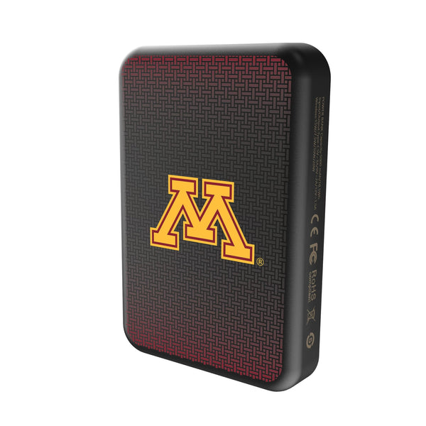 University of Minnesota Golden Gophers Linen Wireless Mag Power Bank Solo.Jpg